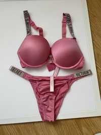 komplet bielizny victoria's secret rose pink new,75B