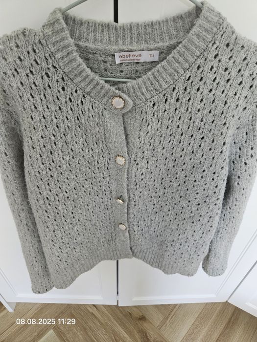 Sweter damski azurowy szary M