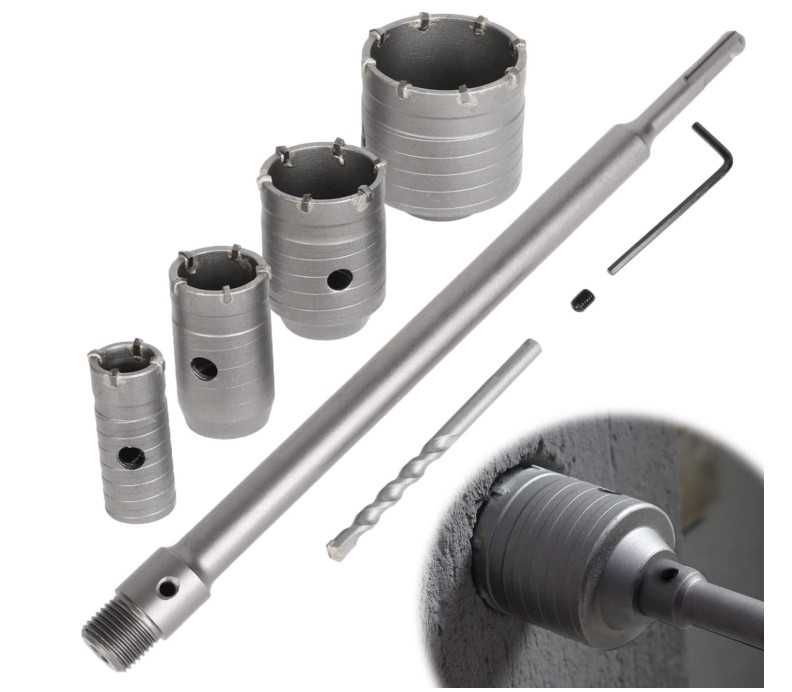 Zestaw 4 otwornic do betonu 30-68mm SDS Plus Awagas