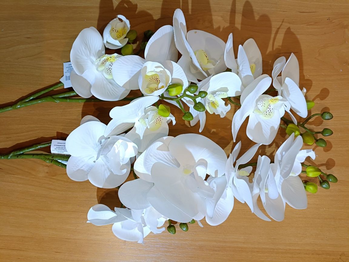 Storczyk sztuczny orchidea z liśćmi 70 cm