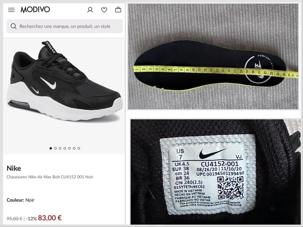 Nike Air Max Bolt, Кроссовки, кросівки р.38 стелька 24,8 см