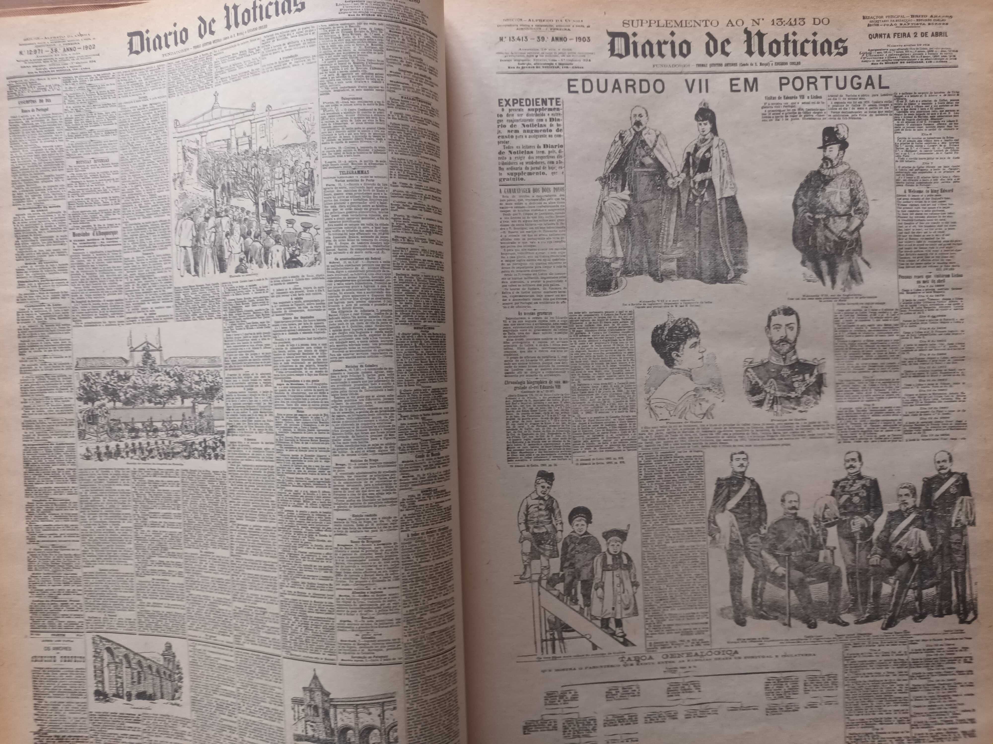 Livro de DN com as primeiras paginas desde 1864 até 1984