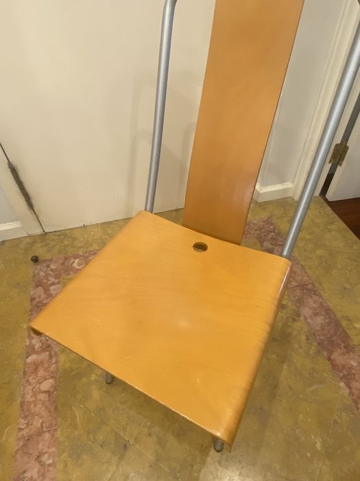 Cadeira de cozinha de madeira e de metal dobrável