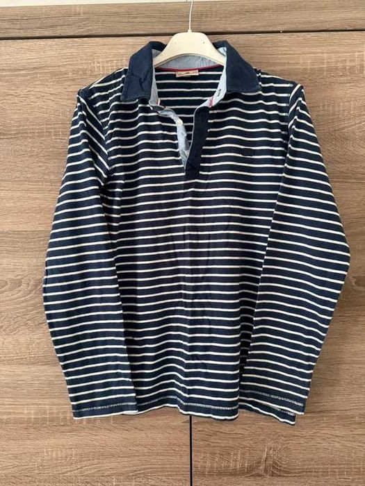Koszulka Polo męska z kołnierzykiem bluzka 160 S w paski elegancka
