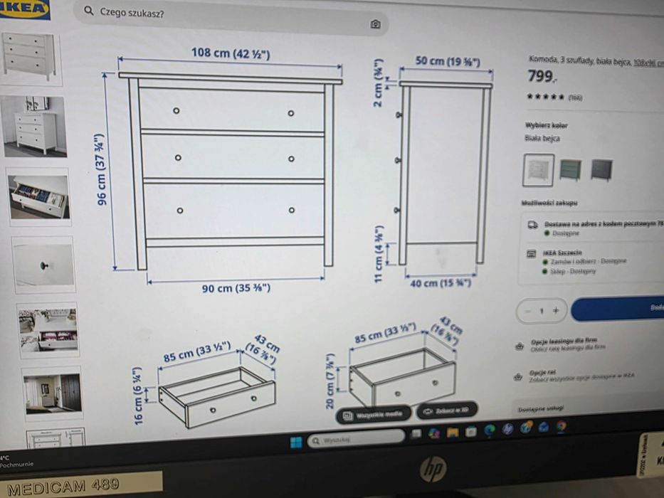 Ikea komoda Hemnes biała