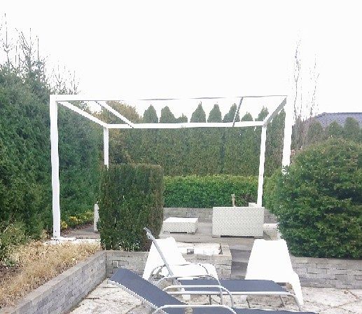 Pergola aluminiowa 4m / 4m  biała najwyższą jakość znastrojowym oświet