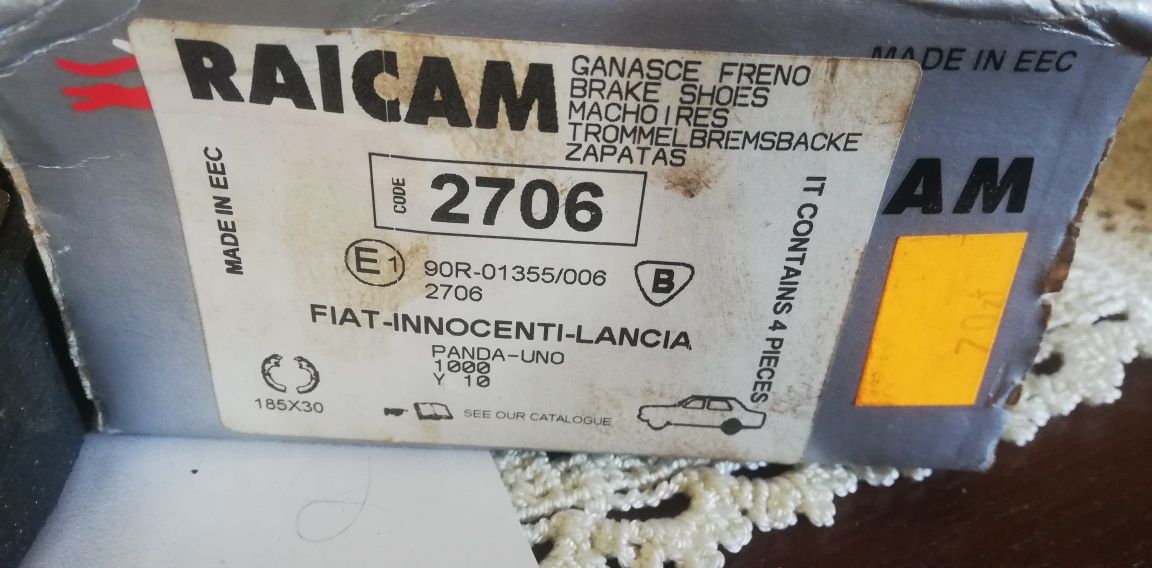 Szczęki hamulcowe, Raicam 2706, Fiat Uno, Panda, Lancia