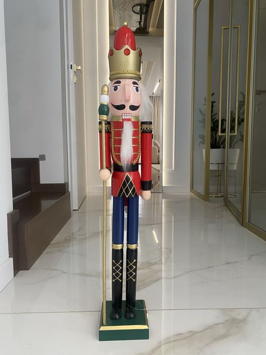 Dziadek do orzechów czerwono-niebieski duży