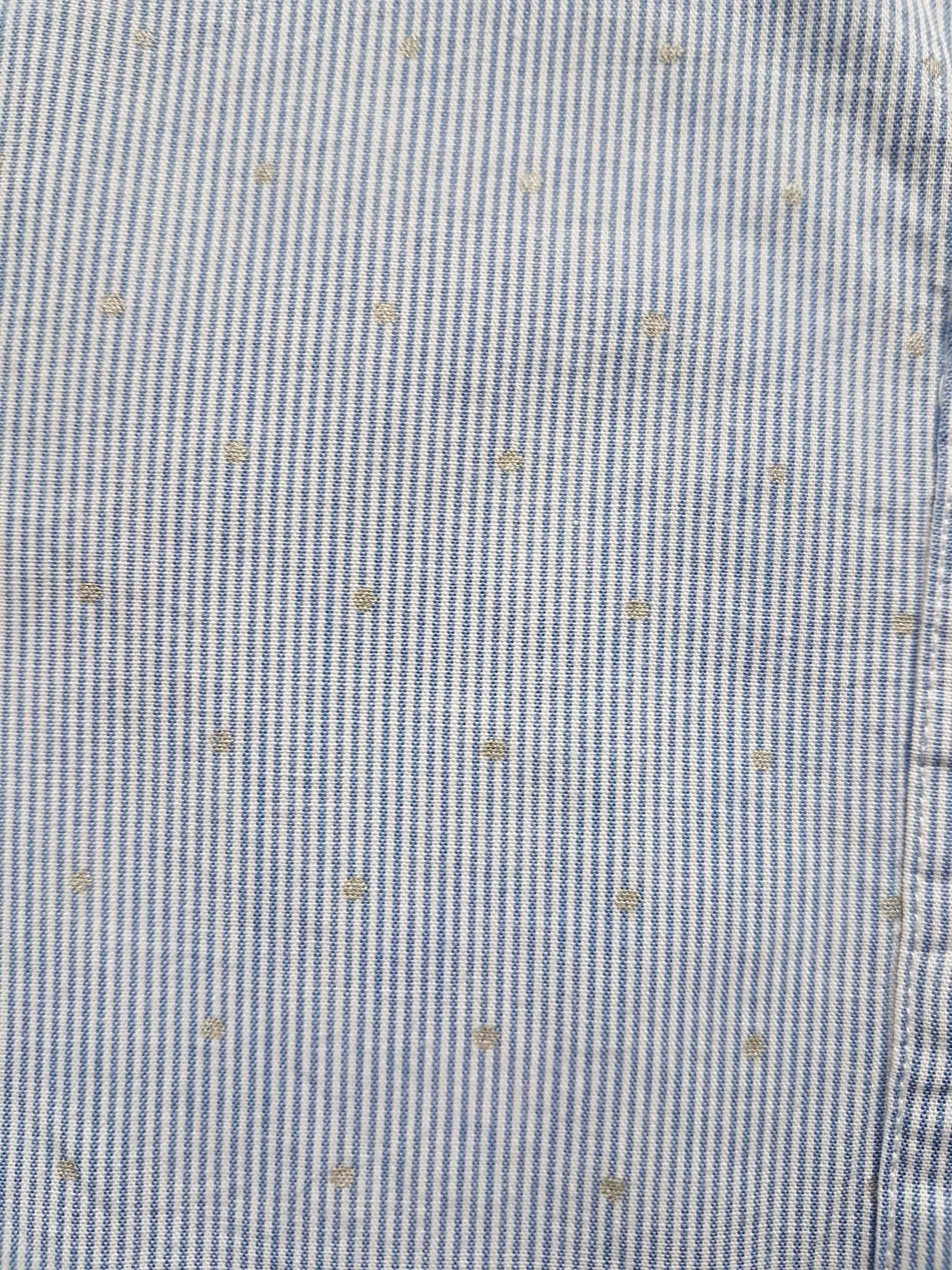 Koszula dziewczęca galowa niebieska z falbanką kołnierzyk r 134 8-9lat
