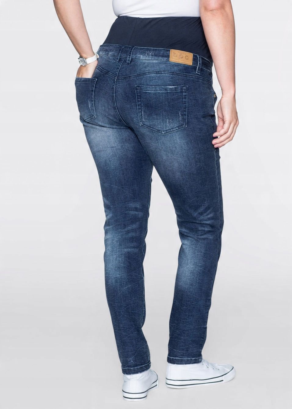 B.P.C spodnie ciążowe jeansy skinny z przetarciami 38.