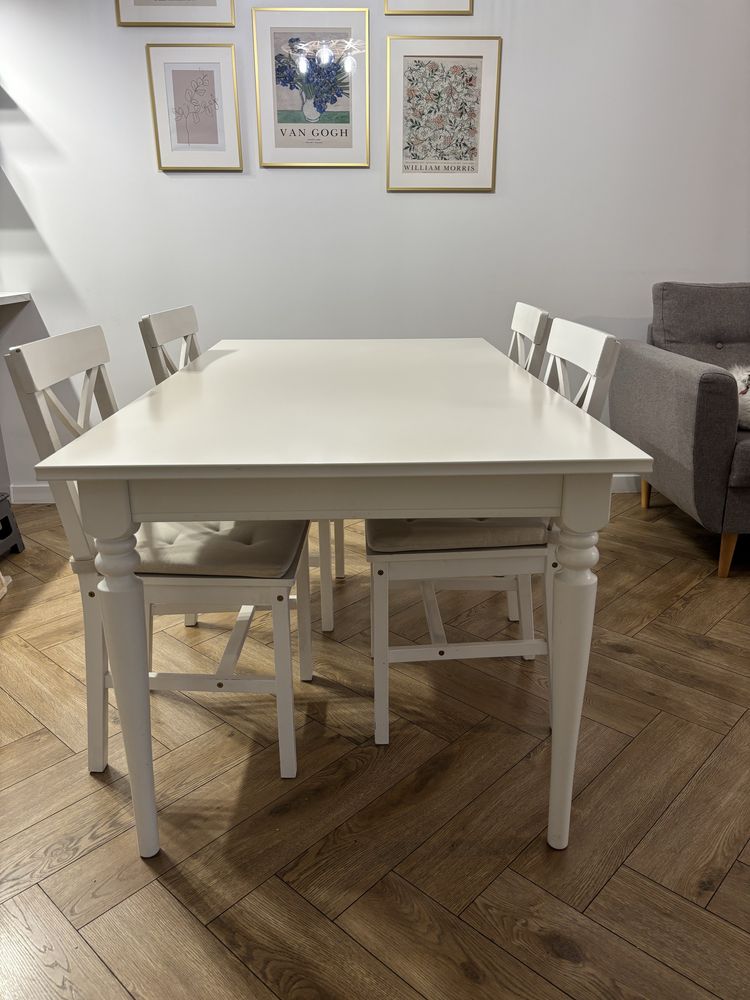 Stól IKEA INGATORP + 4 krzesła