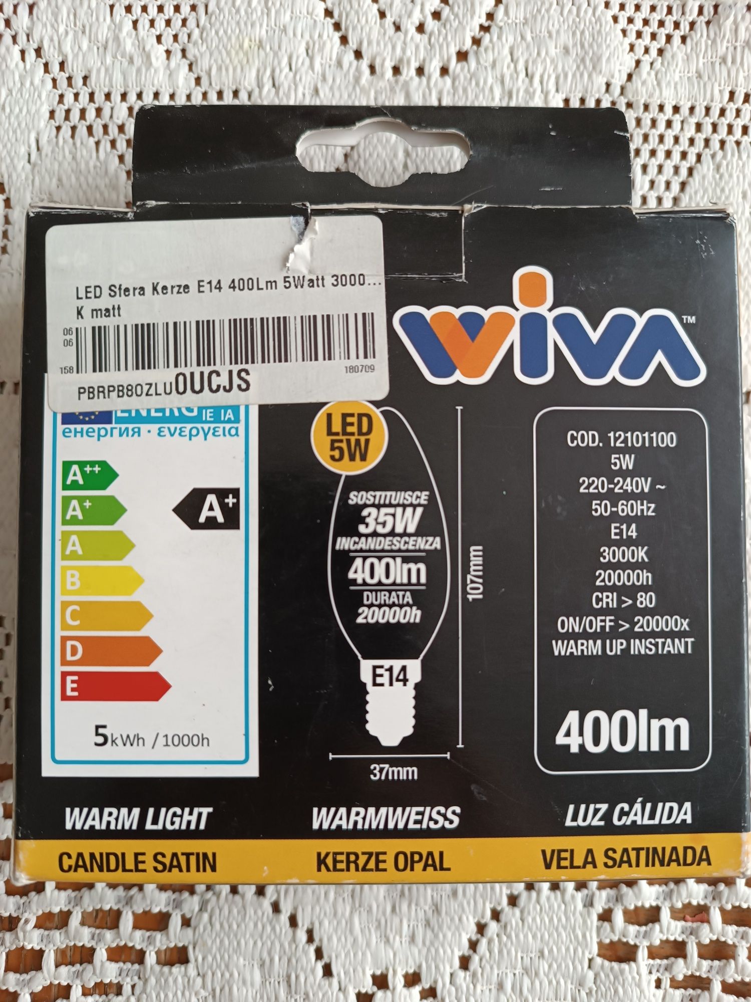 3x żarówka LED E14 5W  3000K barwa ciepła 400lm

Stan : Nowe

Oferta d