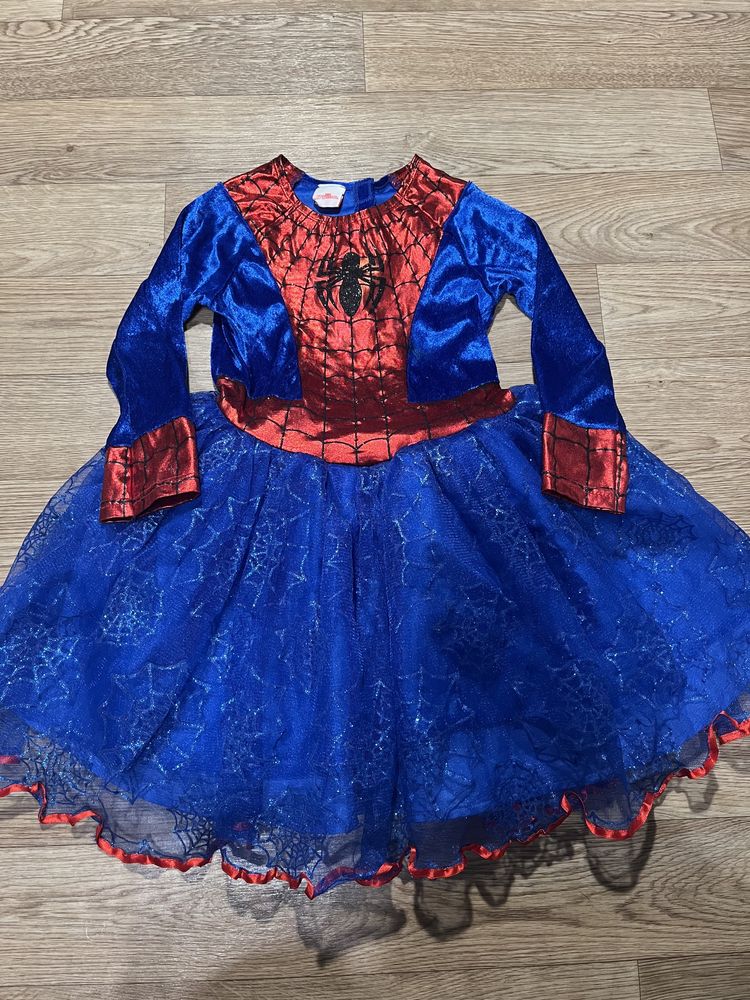Костюм платье девочка человек паук 5-6 лет супергеройка