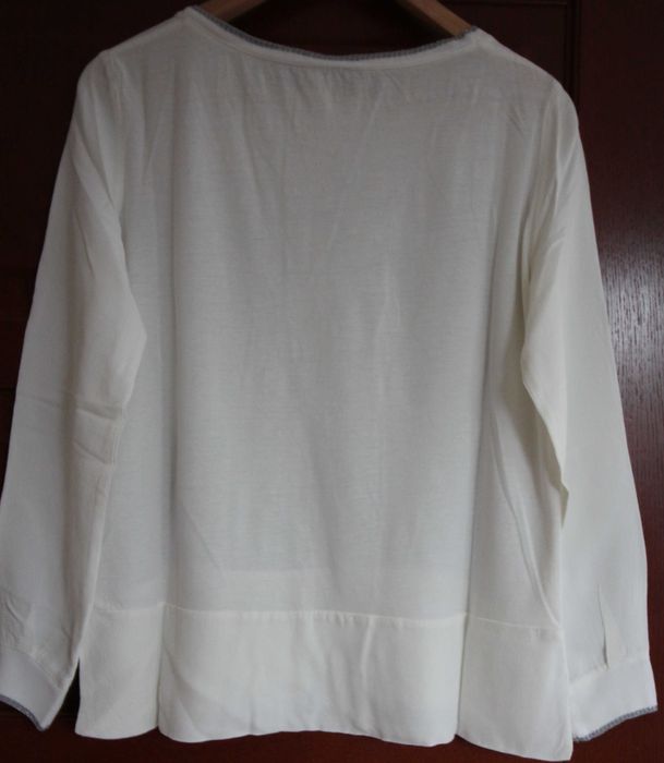 Lekka bluzka w kolorze ecru, Massimo Dutti, r. L