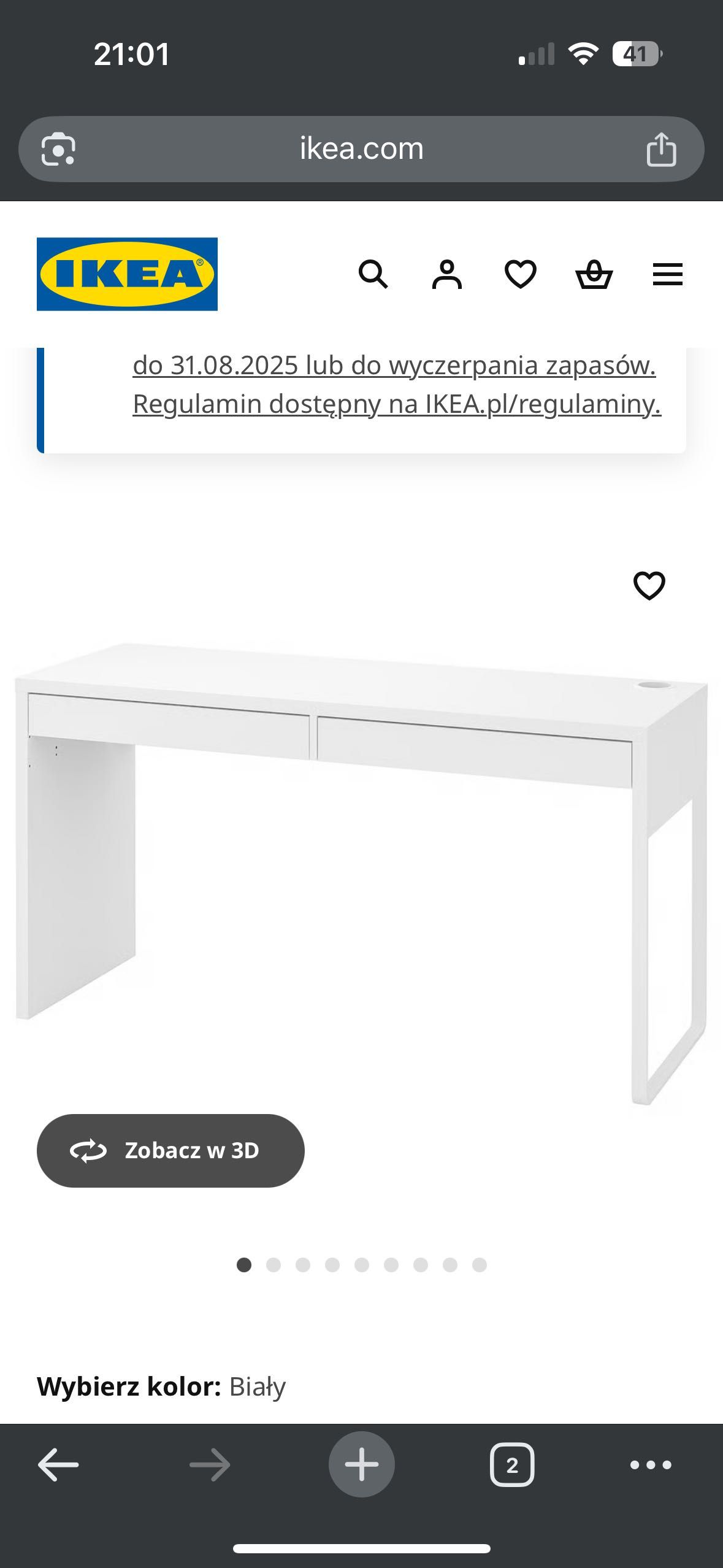 Biurko ikea biale