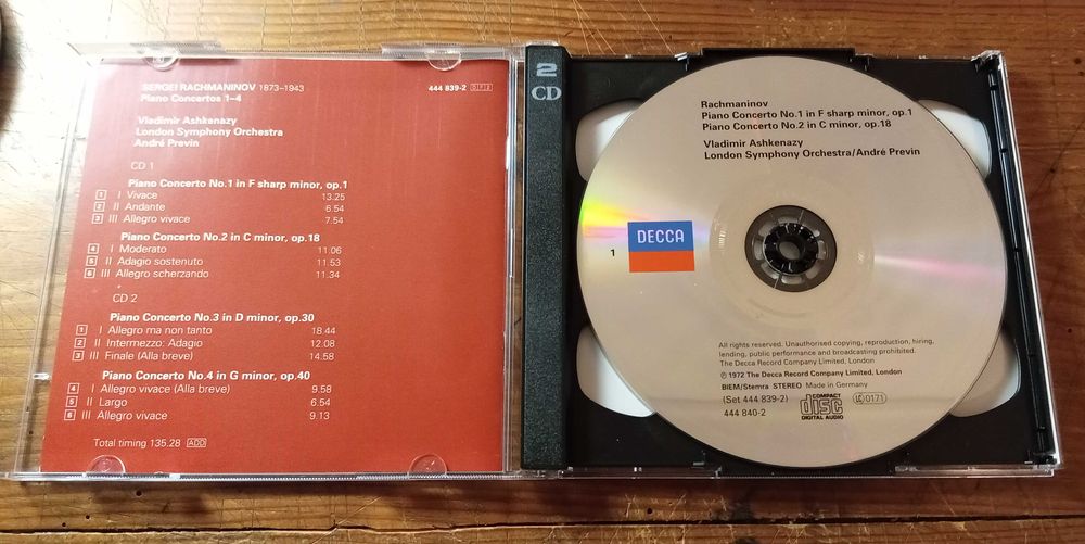 Rachmaninov - Piano Concertos (Ashkenazy / Previn) Decca 2CD