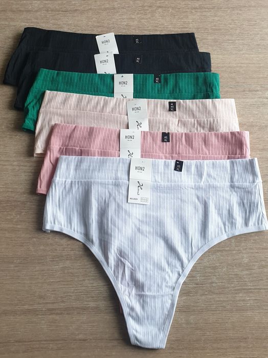 6×Damskie majtki stringi z wysokim stanem XL