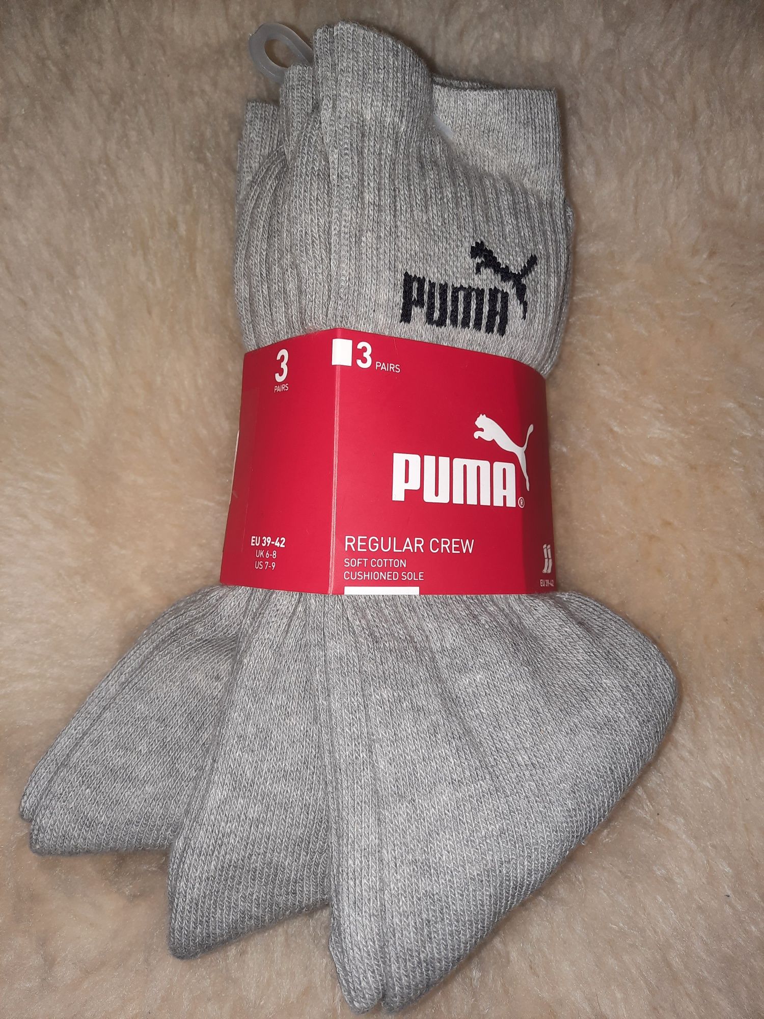 Szare skarpety 3-pac Puma rozm 39-42