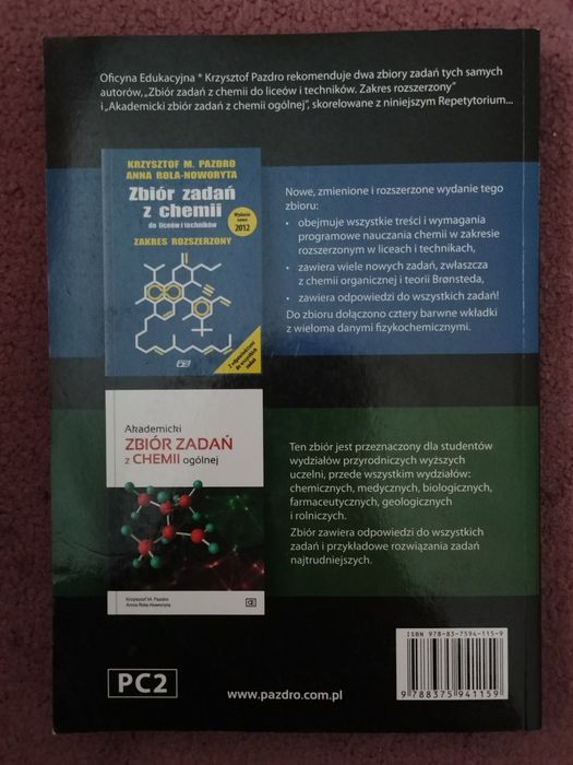 Chemia, repetytorium dla maturzystów i studentów, Pazdro, płyta NOWA