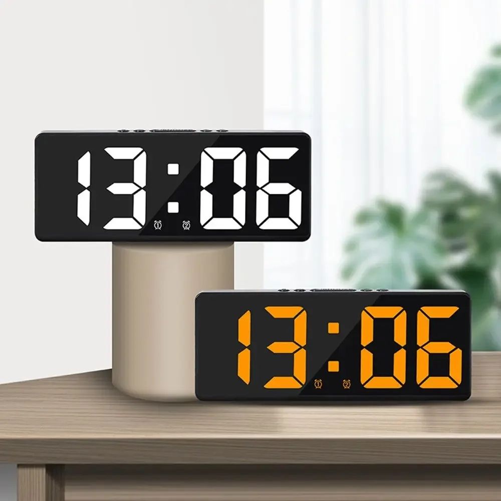 Budzik zegar elektroniczny LED cyfrowy alarm termometr USB