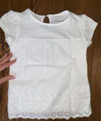 PRIMARK bluzka koszulka t-shirt z haftem biała Komunia chrzest szorty