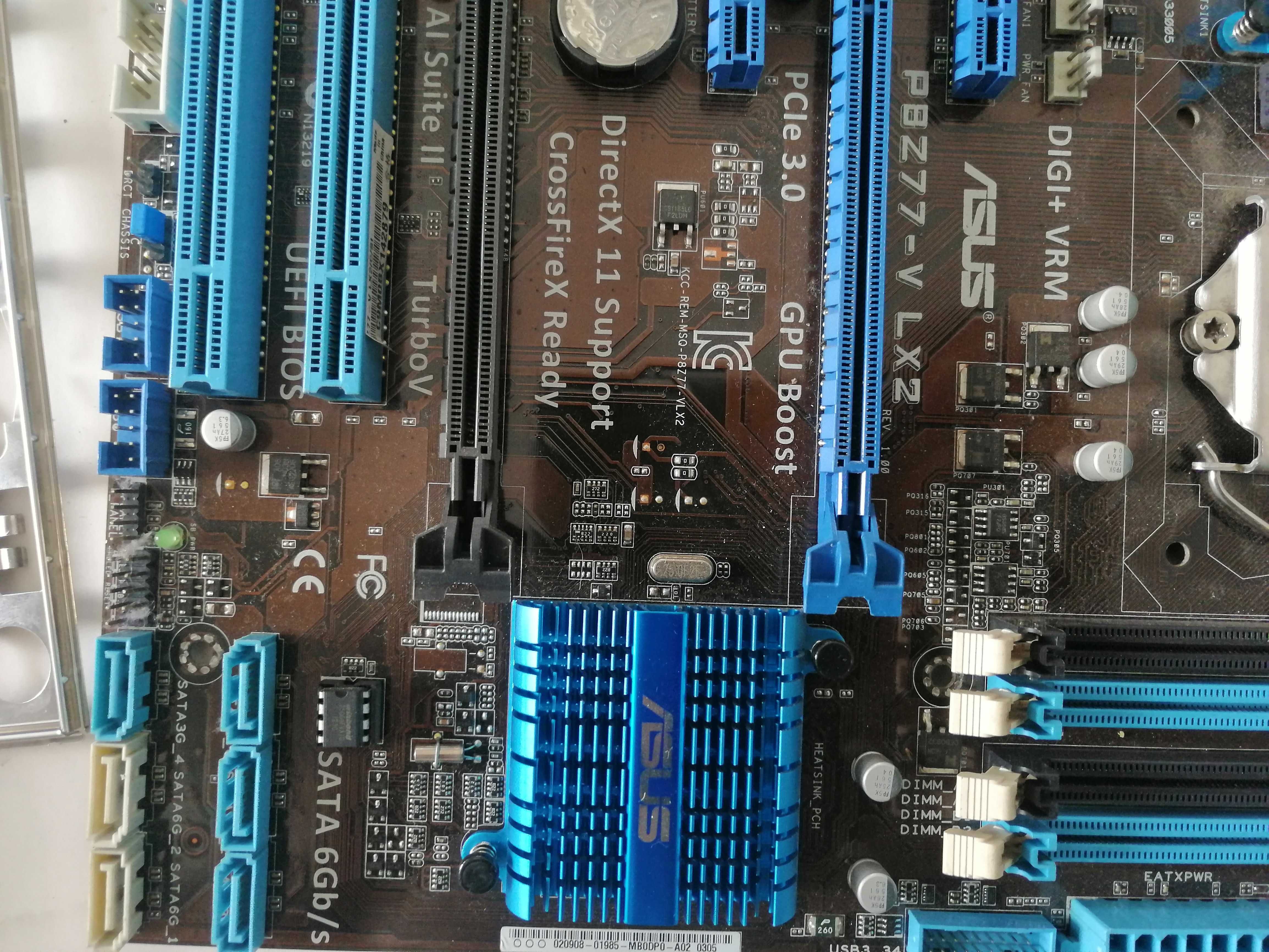 Motherboard Asus P8Z77-V LX2 + CPU Intel G850 - Board com avaria