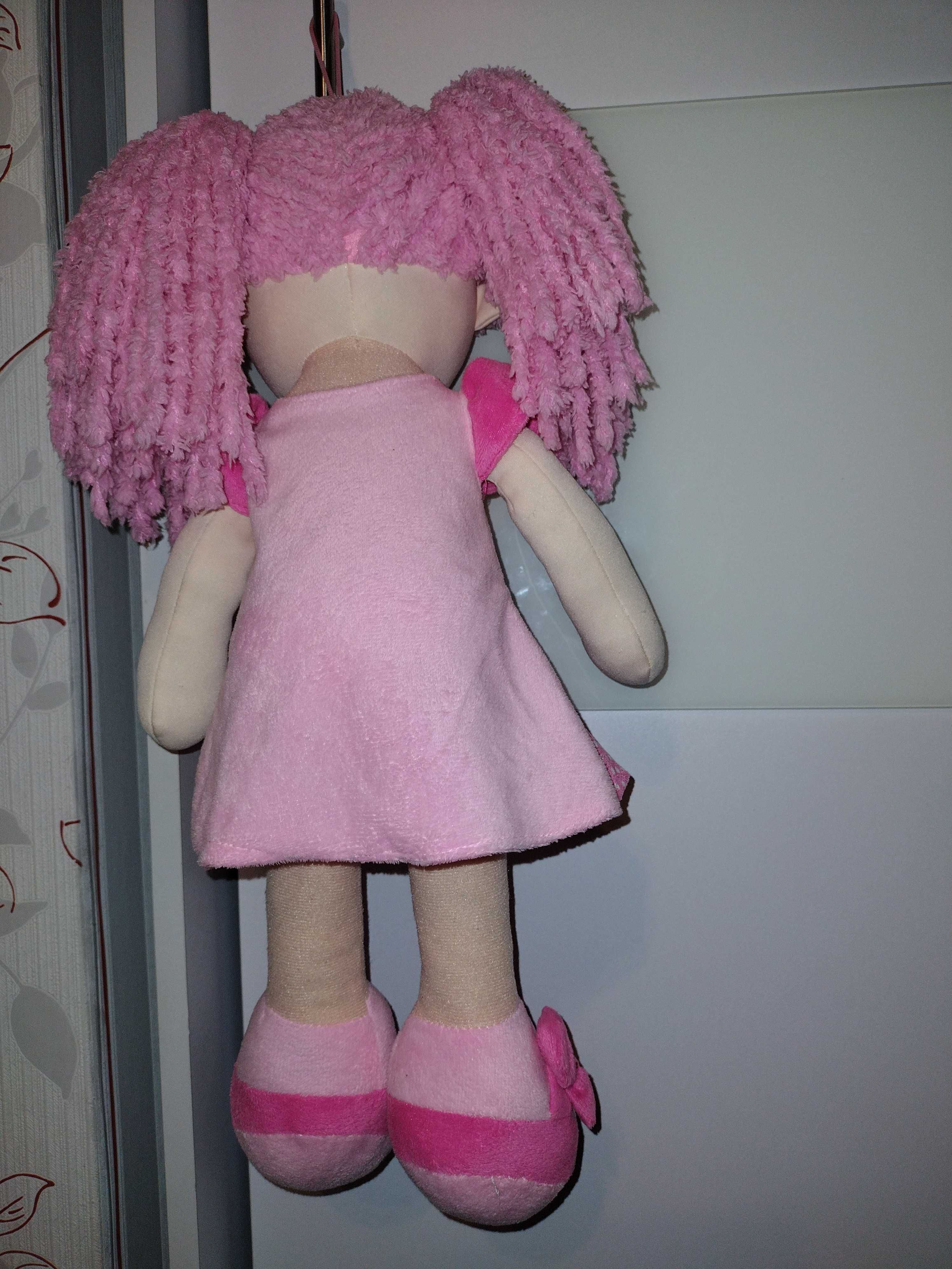 Duża lalka szmacianka w sukience, długość ok. 47cm