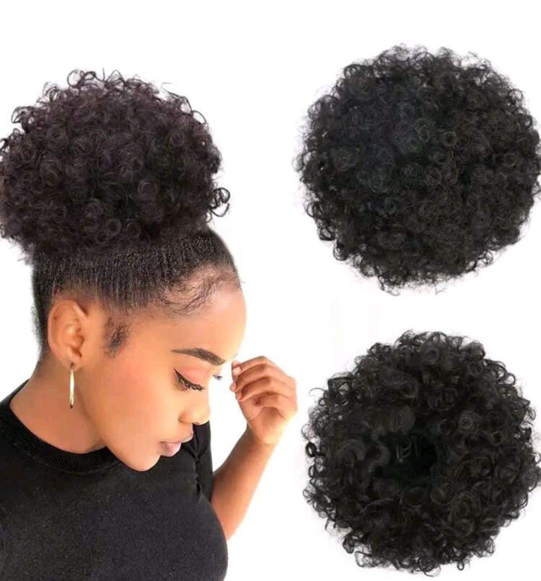 Coque afro / rabo de cavalo com elástico