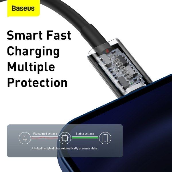 Кабель Baseus с чипом Type-C to iPhone PD20W / 100см Быстрая Зарядка