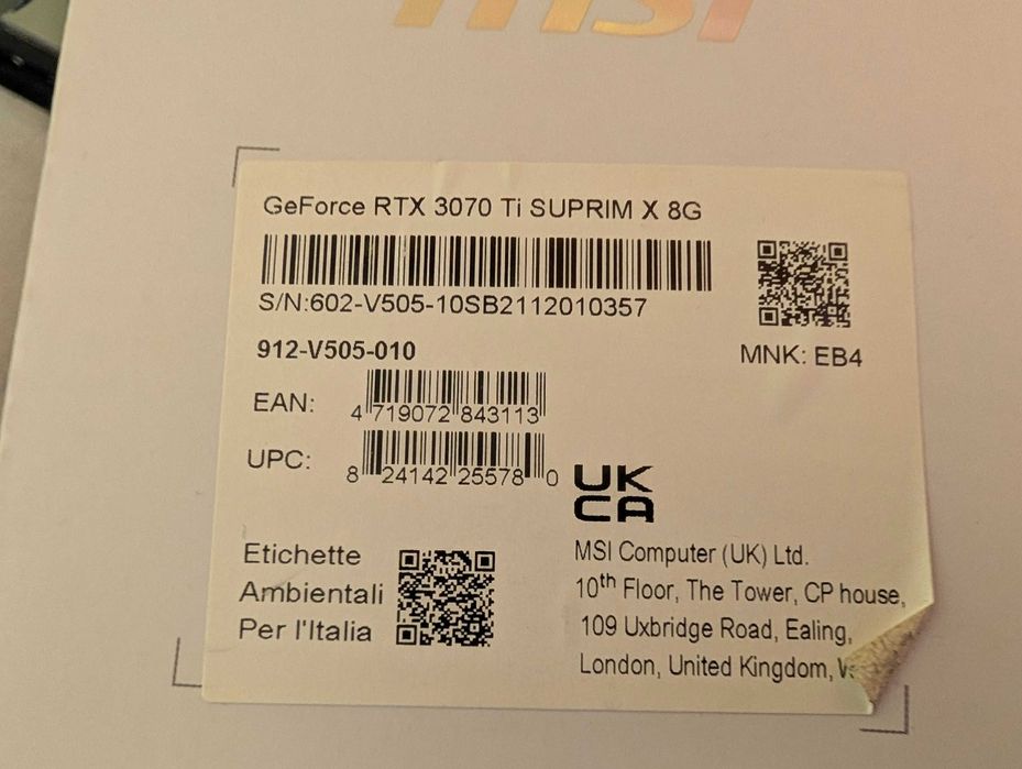 Відеокарта GeForce RTX™ 3070 Ti SUPRIM X 8G