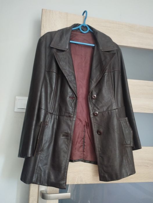 Kurtka damska skórzana brązowa vintage rozmiar 40/42