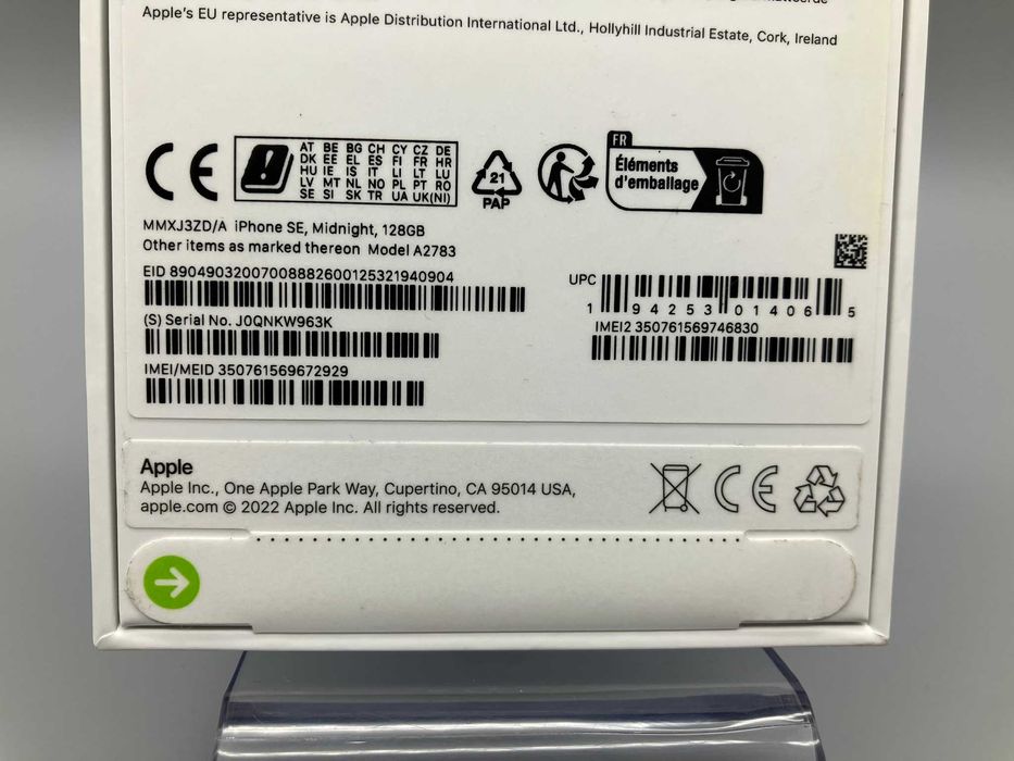 Iphone SE 2022 128Gb Midnight Model A2783 Neverlock Новий Запакований