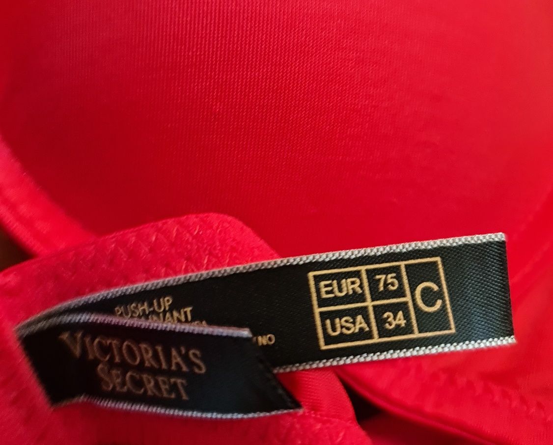 Zestaw bielizny damskiej Victoria's Secret czerwony 34/ 75C