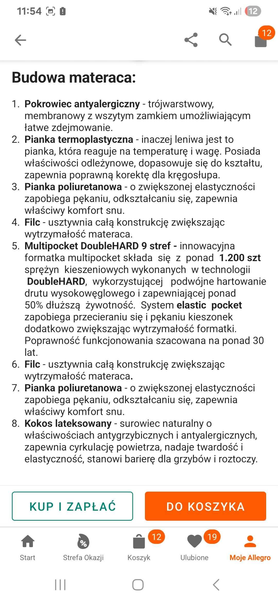 Materac NOWY ! 160x200 do łóżka