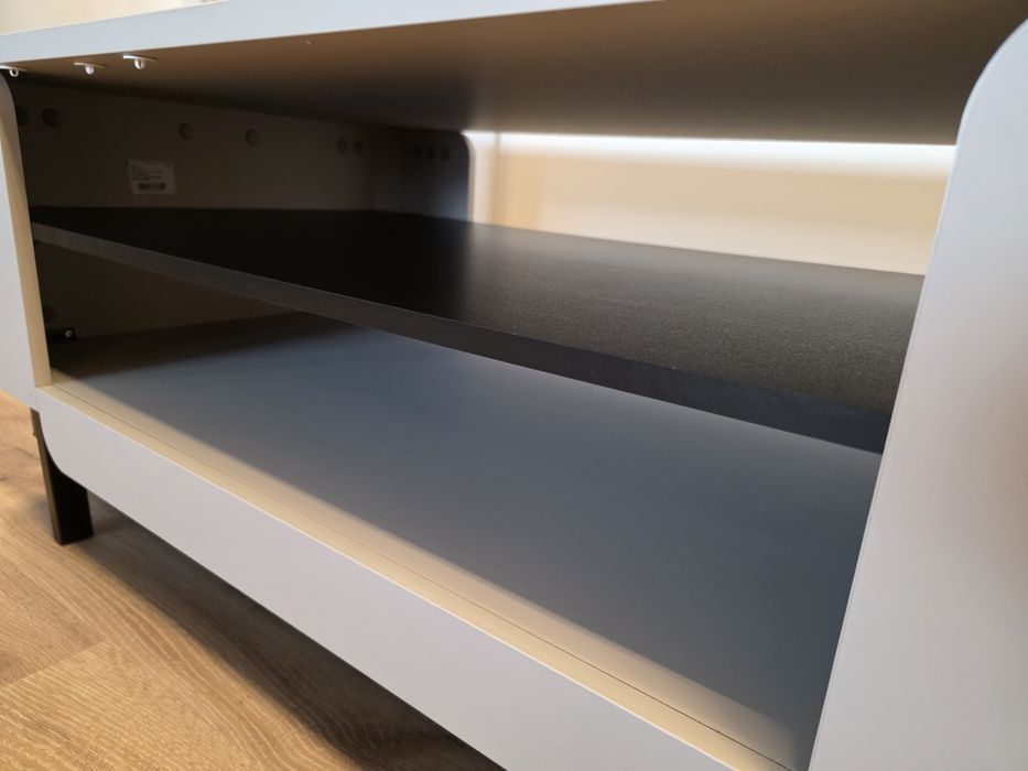 Stolik kawowy z 2 półkami VODOL meble Forte kaszmir/czarny