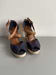 Tommy Hilfiger granatowe letnie koturny espadryle
