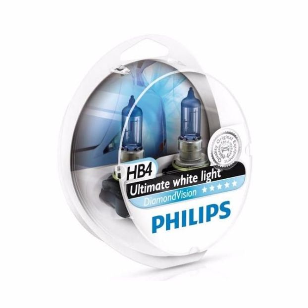 Lâmpadas Brancas PHILIPS Diamond Vision 5000K H1/H3/H4/H7/H11/HB3/HB4