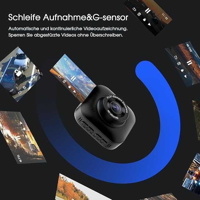Kamera samochodowa z przodu i z tyłu 4K / 1080P WiFi Dash Cam