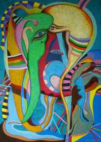 Живопис Андрія Лозового, картина "Сомнамбулічна дихотомія" 50х70