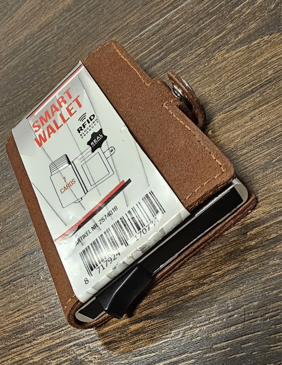 Smart Wallet RFID portfel męski skóra Nowy
