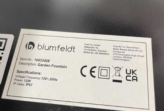 .Фонтан декоративний Blumfeldt Raincastle Висота 105 см