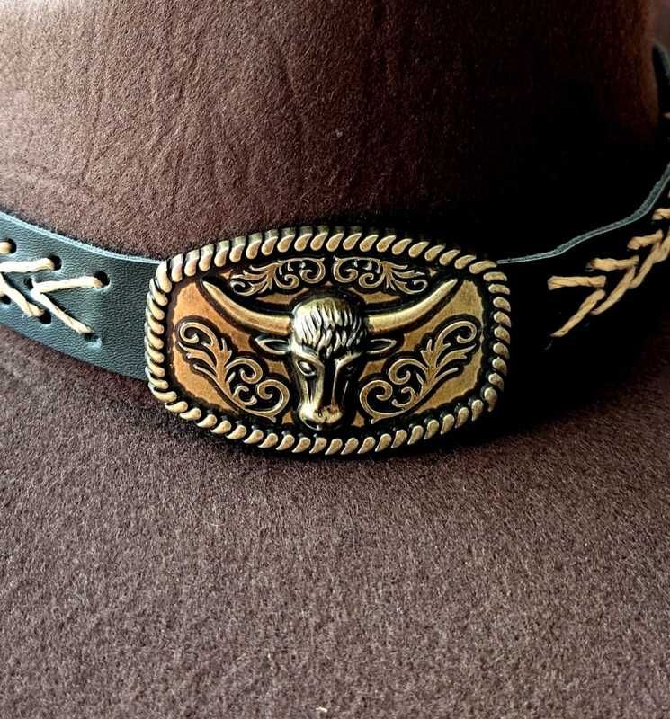 Kapelusz brązowy ciemny brąz kowbojski klasyczny uniwersalny wild west