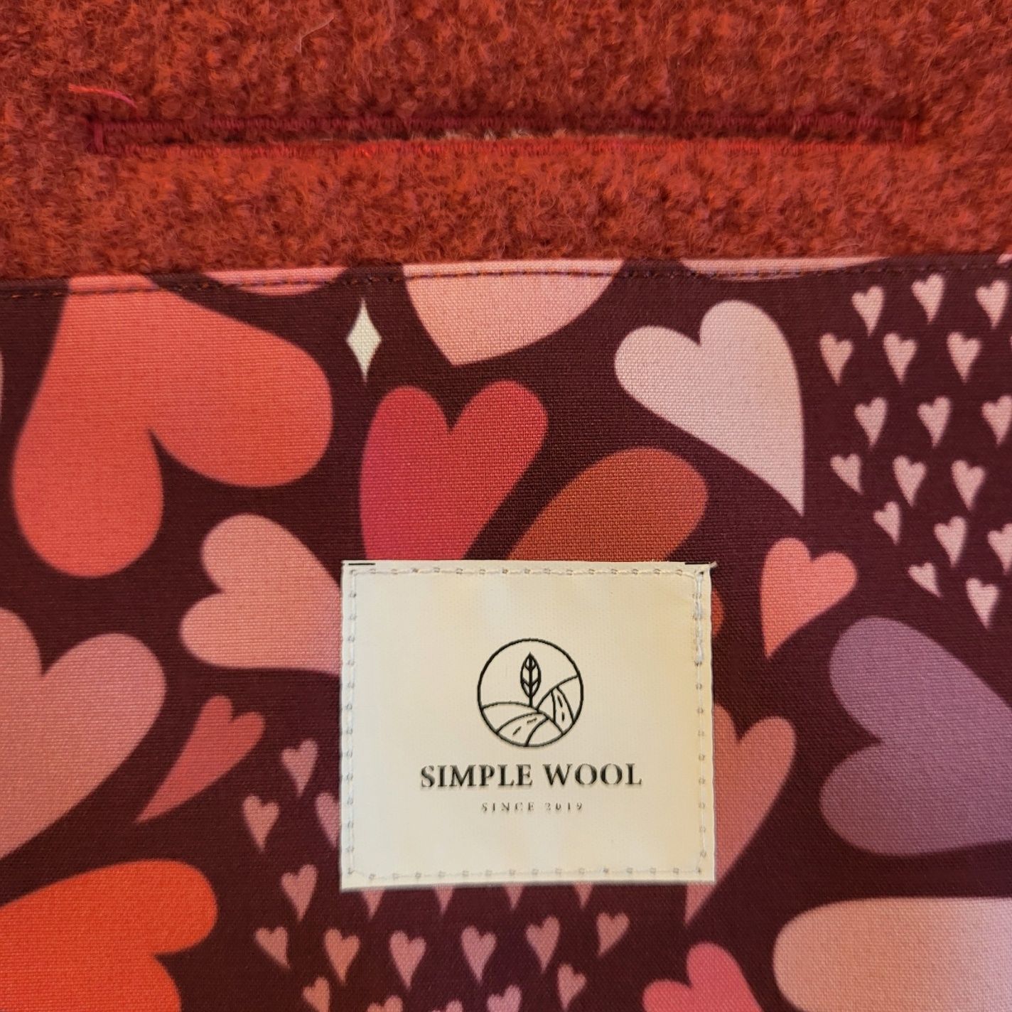 wkładka wózka spacerowego wełna merino Simple Wool Malinowa