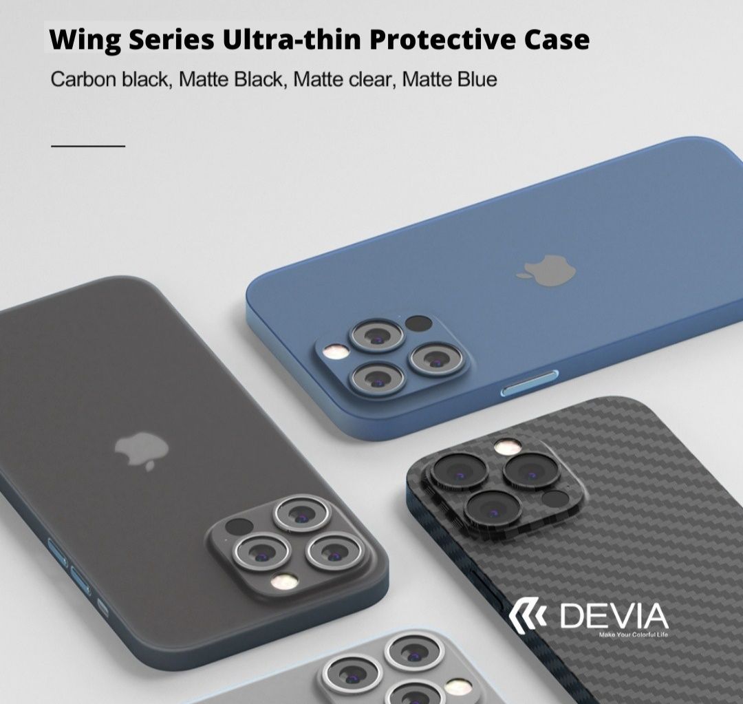 Capa Devia Ultra slim 0.3mm P/ iPhone 13 / iPhone 14 -Azul Mate-24h