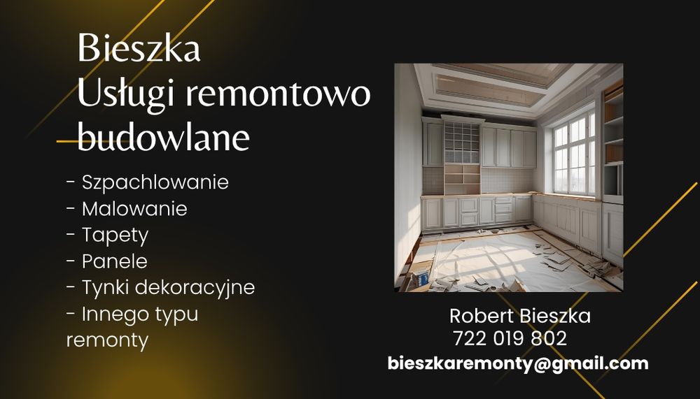 Usługi Remontowe, wykończenia, malowanie, szpachlowanie, mała elewacja