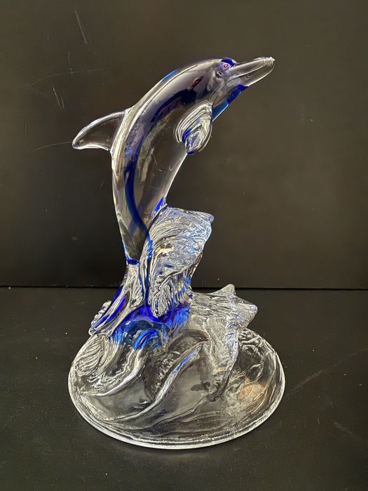 Estatueta de golfinho em vidro Murano