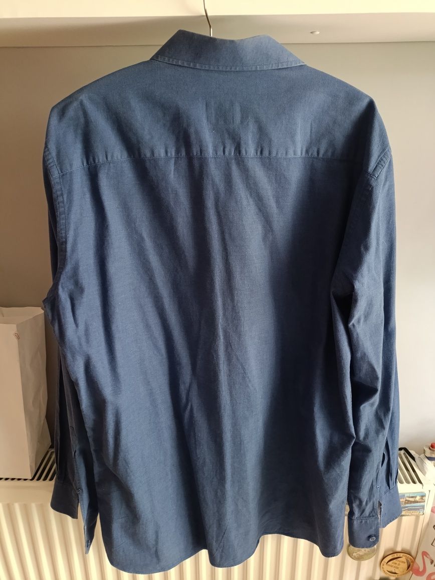 Niebieska koszula męska z długim rękawem xl xxl
