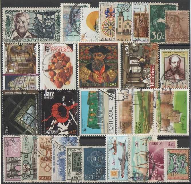 Filatelia: 207 selos mundiais, novos e usados