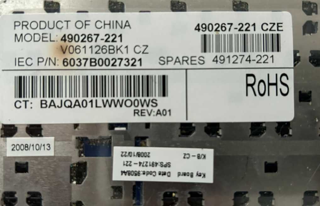 Klawiatura HP/Compaq kompatybilna z 6530s 6535s 6730s 6735s. Oryginał.