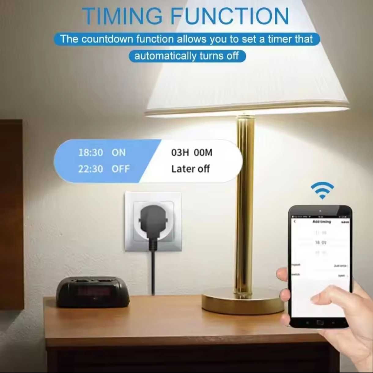 НОВАЯ Умная Wi-Fi Розетка Tuya Smart Life с мониторингом мощности 20А